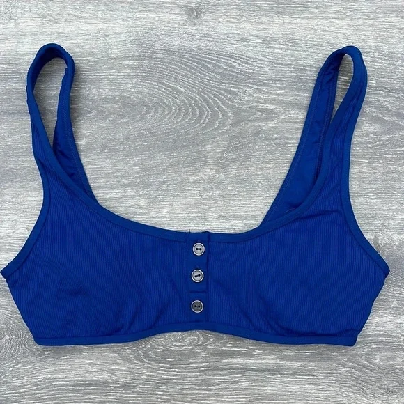 L*Space Ribbed Robbie Bikini Top, indigo - Picture 2 of 9